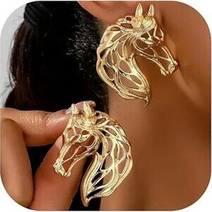 Gold Horse Earrings Earring Country Concert Outfit Statement Derby Cowgirl